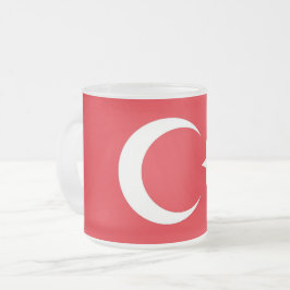 Frostad liten glasmugg med flaggan från Turkiet