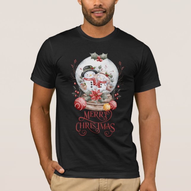 Frostad Merry Christmas-morgon T Shirt (Framsida)