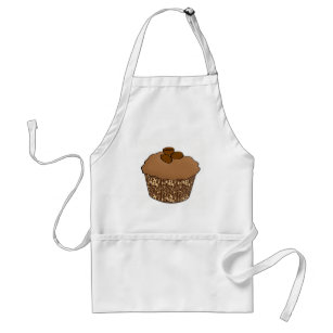 Frostad muffin för mocka/för kaffe, snörebakgrund förkläde