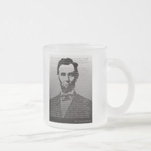 Frostad mugg för Abraham Lincoln Gettysburg adres