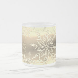 Frostad mugg för guld- snowflake