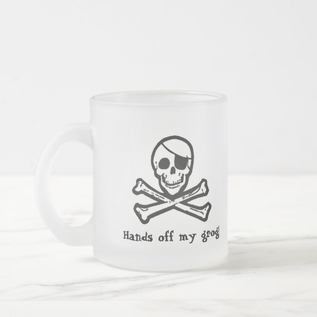 Frostad mugg för Jolly Roger piratGrog (Vänster)