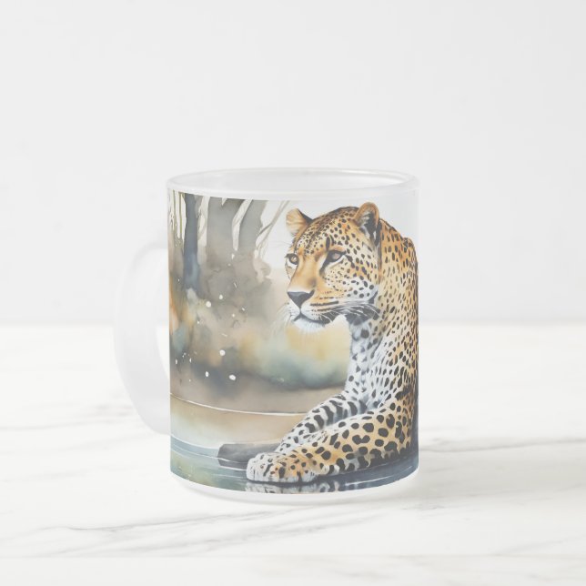 Frostad mugg med avslappnad leopard (Framsida vänster)