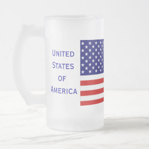 Frostad öl Stein för amerikanmedborgareflagga vid Frostat Ölglas