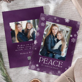 Frostad Peace lila akvarell jul fotokort Julkort