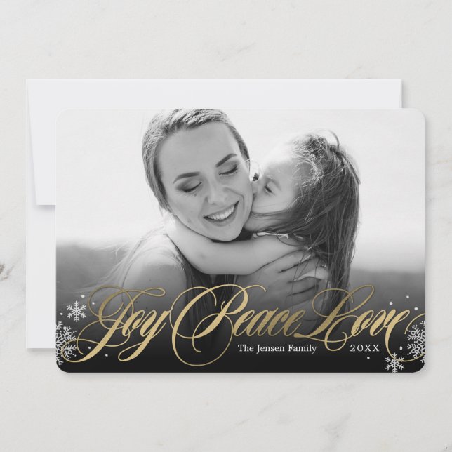 Frostad välkomstkort för högtider - svart julkort (Framsida)