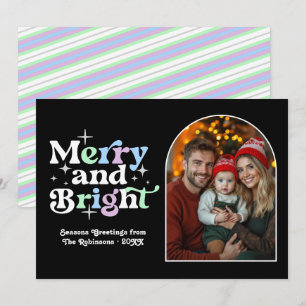 Frostad Vinter Modern Retro Jul Familjefoto Julkort