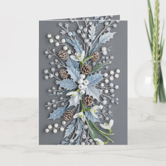 Frostad vinter snödroppsblomsterarrangemang kort
