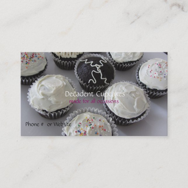 Frostade Cupcakes Visitkort (Framsida)