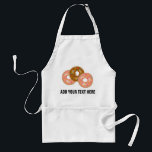 Frostade Donuts med stänk mig anpassadetext Förkläde<br><div class="desc">Detta förkläde presenterar ett grafiskt av tre donuts: en med chokladglasyr på kaka och två med jordgubbeglasyr på kaka. Varje munk har färgrika stänk överst. Nedanfört låter muffinsen,  anpassadetext dig tillfoga ditt egna meddelande.</div>