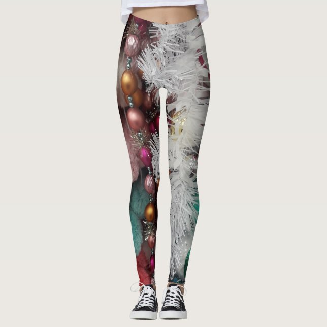 Frostade girlander med pärlor leggings (Framsida)