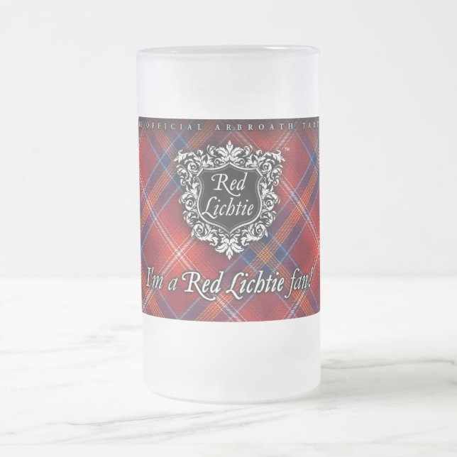 Frostade Glass Stein - I-förmiddag en röd Lichtie Frostat Ölglas (Center)