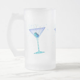 FROSTADE KRYSTALLKOPP, MUG - BLÅ MARTINI FROSTAT ÖLGLAS