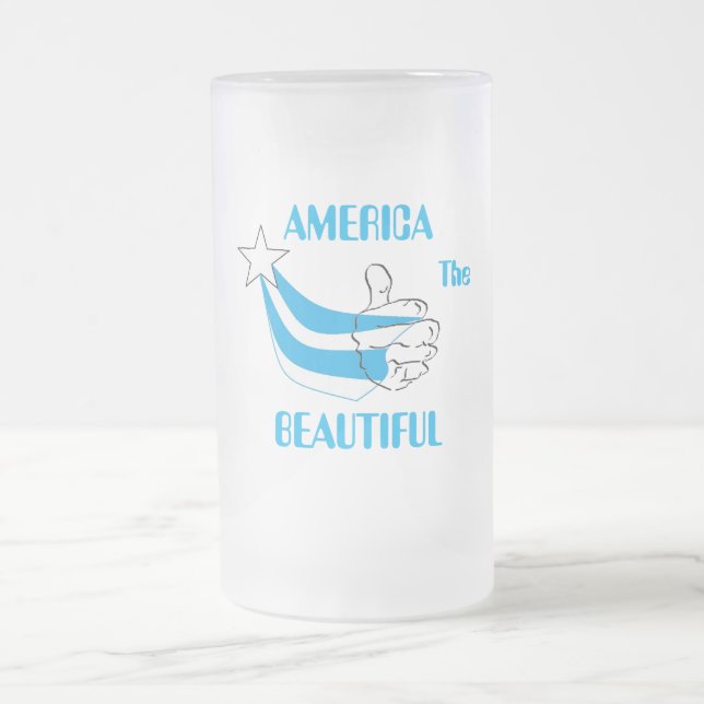 Frostat Beer Mugg: Amerika, vackra Ölglas (Center)