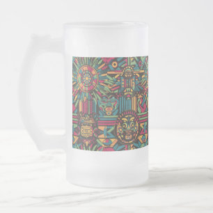 Frostat, blått, "Ancestral Paradigm", fruset glas, Frostat Ölglas