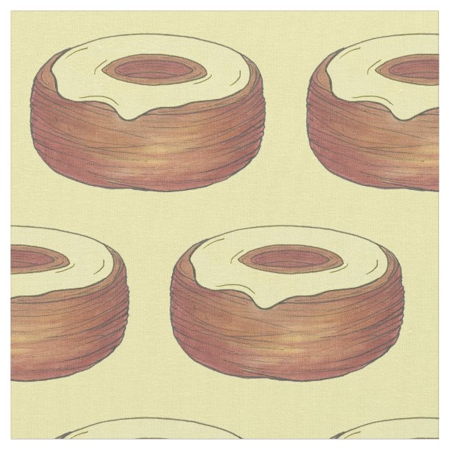 Frostat Croissant Donut Doughnut Pastry Bakery Tyg (Närbild)