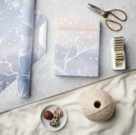 Frostat fönster | Vacker snöig vinterscen Presentpapper