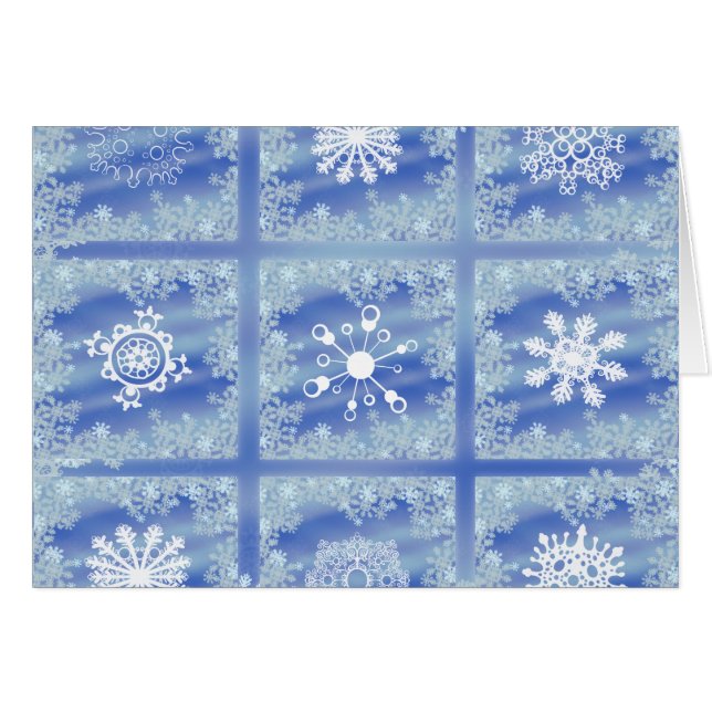 Frostat förser med rutor II Hälsningskort (Framsidan Horizontal)