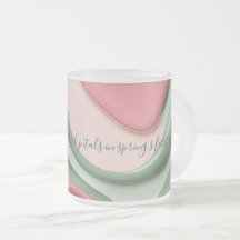 Frostat glas mugg i stilren grafik