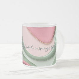 Frostat glas mugg i stilren grafik