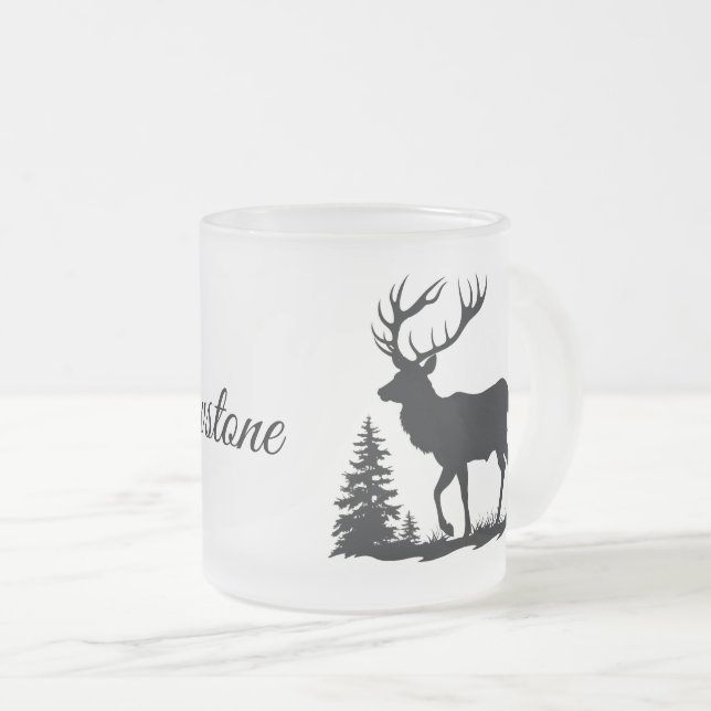 Frostat Glass Mugg-Yellowstone Elk Frostad Glasmugg (Framsida höger)