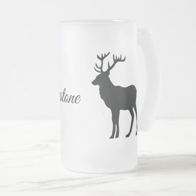 Frostat Glass Mugg-Yellowstone Elk Frostat Ölglas (Framsida höger)