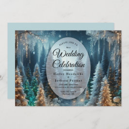 Frostat Gräs i Winter Glow Bröllop Inbjudningar