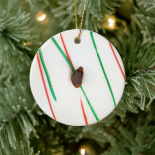 Frostat jul Donut Julgransprydnad Keramik
