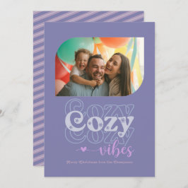 Frostat Lavender Mysigt Vibes Endast julfoto Julkort