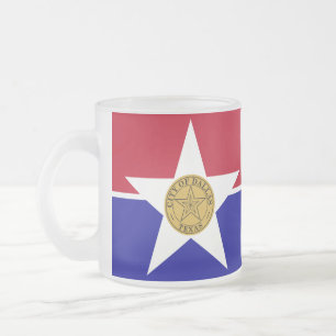 Frostat litet glas mugg - flagga Dallas