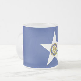 Frostat litet glas mugg - flagga Houston