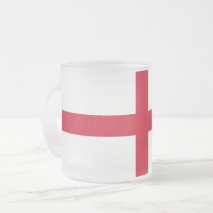 Frostat litet glas mugg med flagga av England, För