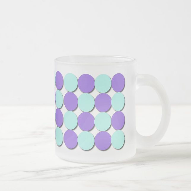 Frostat Mugg Aqua & Blue Polka dots (Höger)
