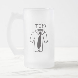Frostat Mugg med Logotyp för svartvitt och vitskif