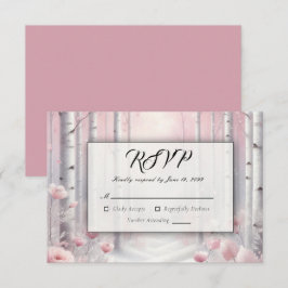 Frostat Petals i Winter Woodland Bröllop OSA Kort