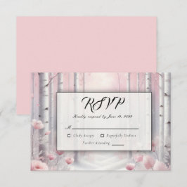 Frostat Petals i Winter Woodland Bröllop OSA Kort