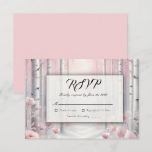 Frostat Petals i Winter Woodland Bröllop OSA Kort