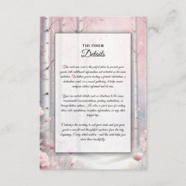 Frostat Petals i Winter Woodland Bröllop Tilläggskort