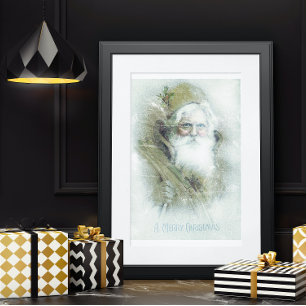 Frostat vintage Jultomten Poster