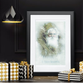 Frostat vintage Jultomten Poster