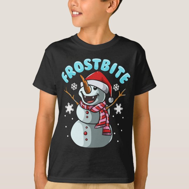 Frostbett Snögubbe Vampre julklapp Julafton T Shirt (Framsida)
