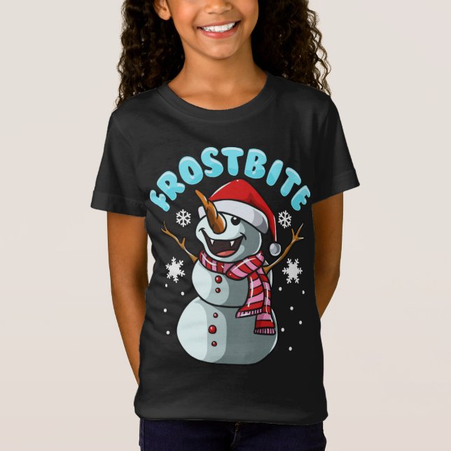 Frostbett Snögubbe Vampre julklapp Julafton T Shirt (Framsida)