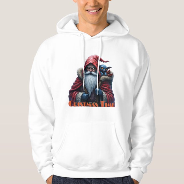 Frostbite Santa & His Mischief Elf. Hoodie (Framsida)
