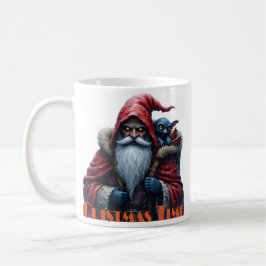Frostbite Santa & His Mischief Elf. Kaffemugg