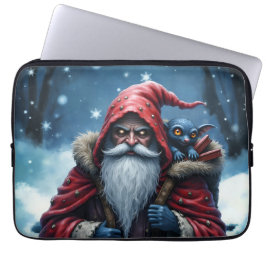 Frostbite Santa & His Mischief Elf. Laptop Fodral