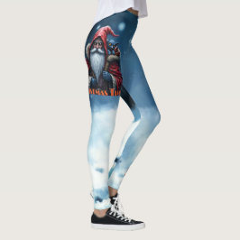 Frostbite Santa & His Mischief Elf. Leggings
