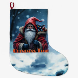 Frostbite Santa & His Mischief Elf. Stor Julstrumpa