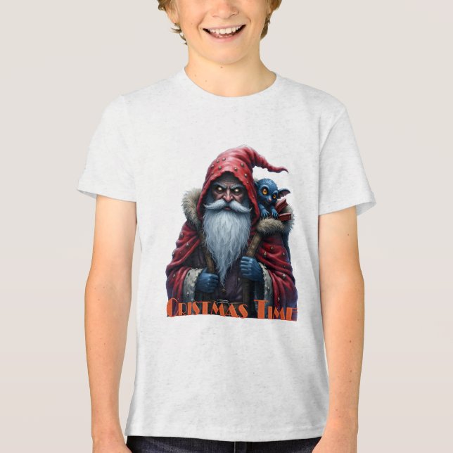 Frostbite Santa & His Mischief Elf. T Shirt (Framsida)
