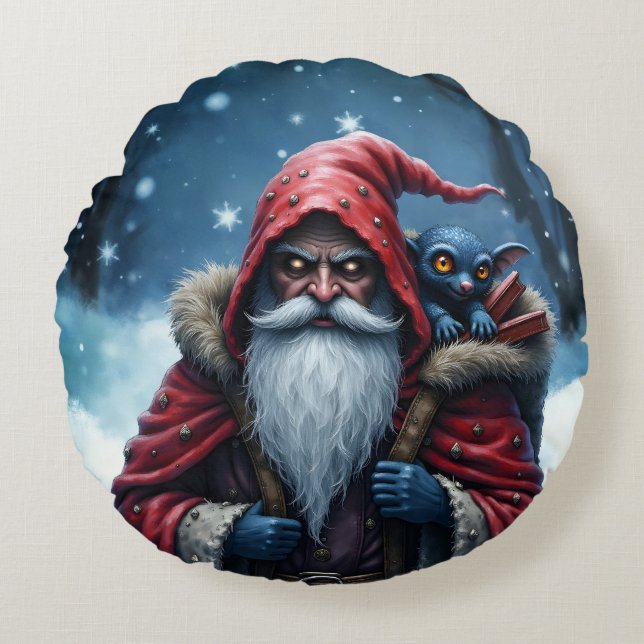 Frostbite Tomte & Hans Busiga Tomte. Rund Kudde (Framsidan)