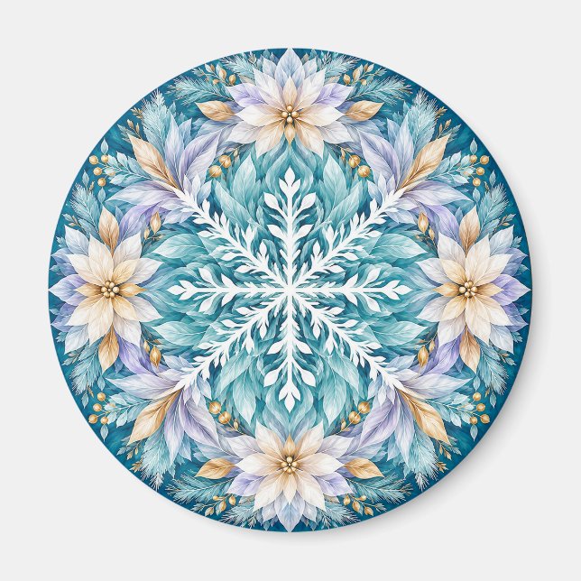 Frostblomma Vinter Mandala Magnet (Framsidan)